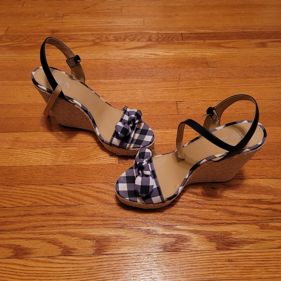 Michael Kors Shoes - MICHAEL Michael Kors Pippa Gingham Espadrille Wedge Sandals